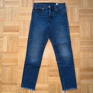 Aritzia Levi's Women's 501 White Oak High Rise Dark Blue Jeans